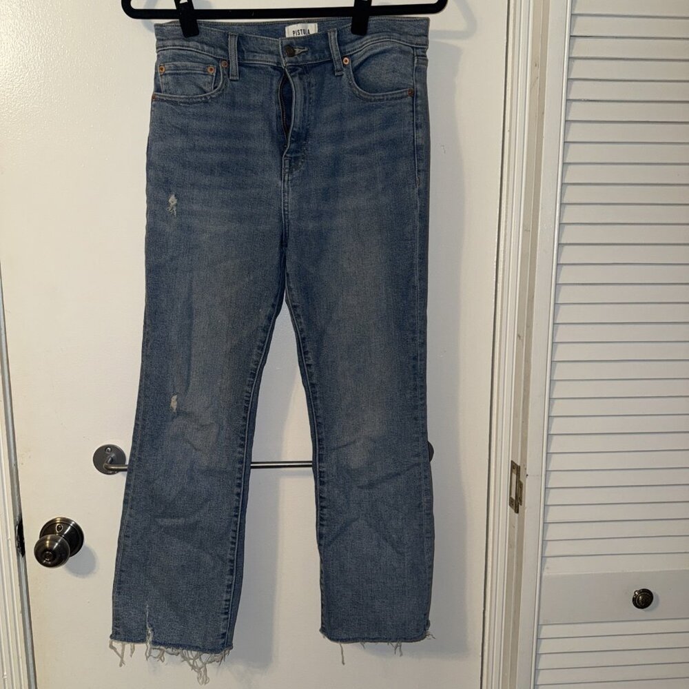 Pistola Lennon Jeans Women High Rise Boot Cut Jeans Size 29, distressed